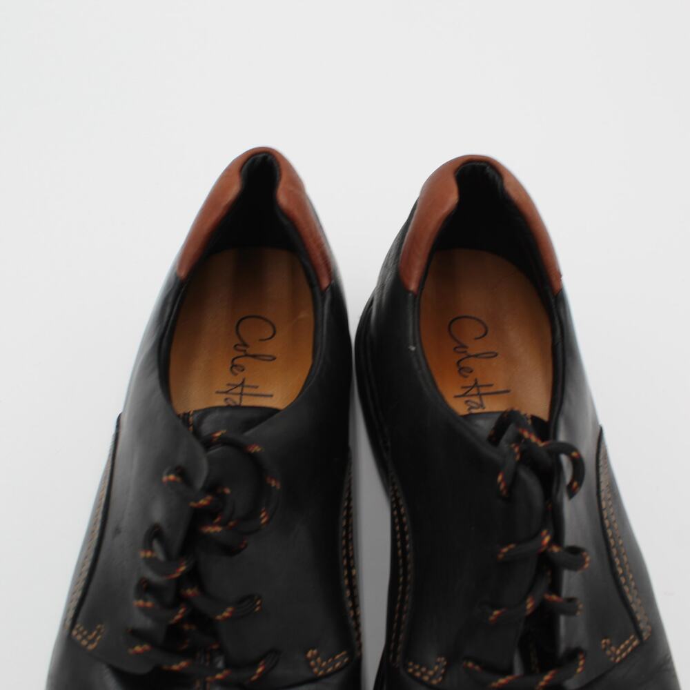Cole Haan Oxford Shoes Mens 9.5 Black Brown Leather Lace Up Comfort Dress Casual - Picture 8 of 9